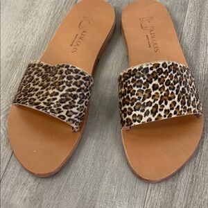 K. Jacques Saint-Tropez Arezzo Cow Hair Flat Sandals Size 40